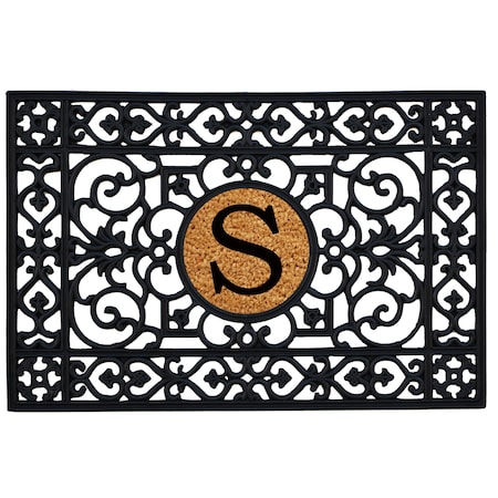 Calloway Mills Monogram Insert Door Mat, Black, Natural, 24 in W x 36 in L 160012436S